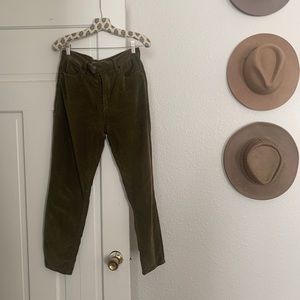 Free People Mid-Rise Olive Cord Skinny